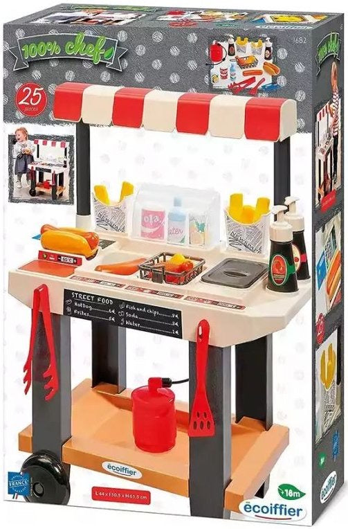 Ecoiffier Street Food Play Set | Kids Food Truck Toy | Pretend Cooking Set