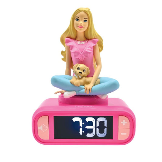 LEXIBOOK - Barbie Digital 3d Alarm Clock with Night Light & Sound Effects