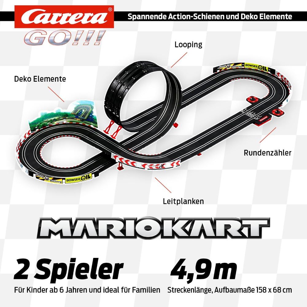 Carrera Go! Mario Kart P-Wing Slot Car Set 4.9M – London Toys