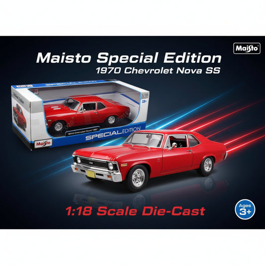 Maisto - Die Cast Chevrolet Nova SS Coupe Red 1:18 - 1970