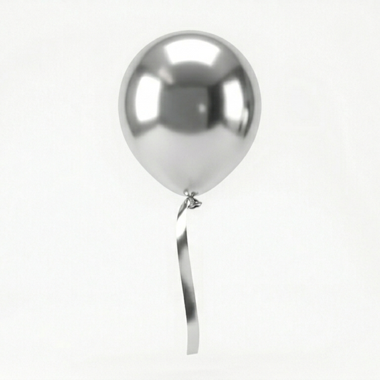 Metallic Silver Helium Balloon – Single