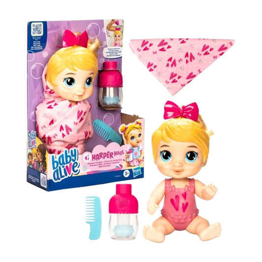 Baby Alive Shampoo Snuggle Harper Hugs (11-Inch) Baby Doll Playset