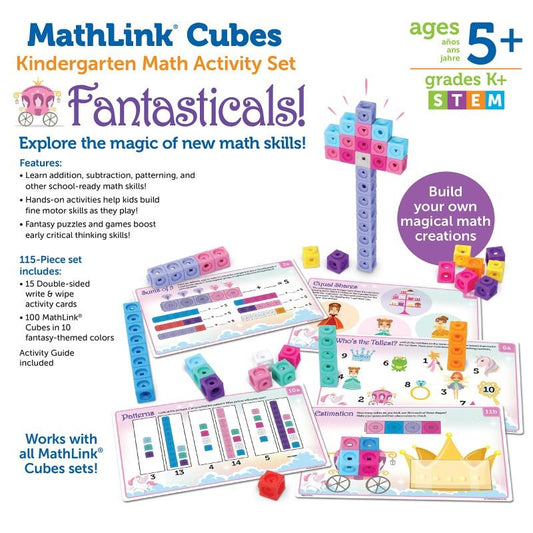 Learning Resources Mathlink Cubes Math Activity Set: Fantasticals! 115 Pieces