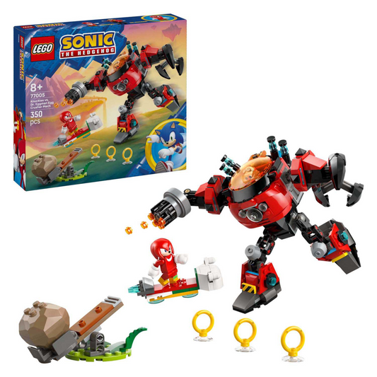 LEGO Sonic The Hedgehog 77005 Knuckles vs. Dr. Eggman Egg Crusher mech (419 Pieces)