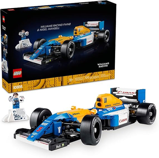 LEGO Icons Williams Racing FW14B & Nigel Mansell F1 Model Car Building Set 10353 for Adults Age 18+