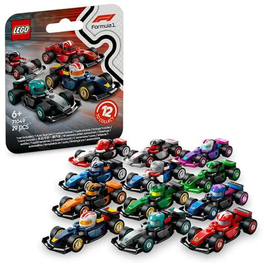 LEGO F1 Collectible Race Cars 6 Pack Mystery Box Building Set 66796, Surprise Car Toy for Kids Age 6+