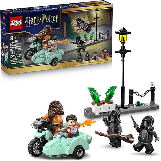 LEGO Harry Potter Hagrid & Harry's Privet Drive Escape Building Set 76459 with Motorcycle & 4 Minifigures, Age 8+