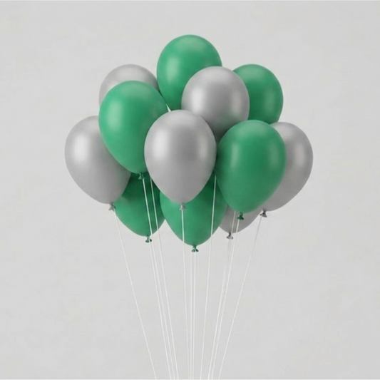 Metallic Gold & White Helium Balloon Combo Pack 10Pcs – Pre-Filled Luxury Party Decoration