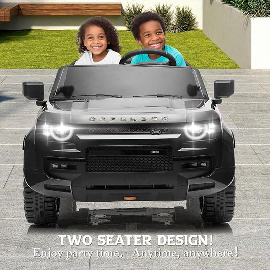 Land Rover Defender 12V Kids Ride-On Car with R/C Parental Remote – Black