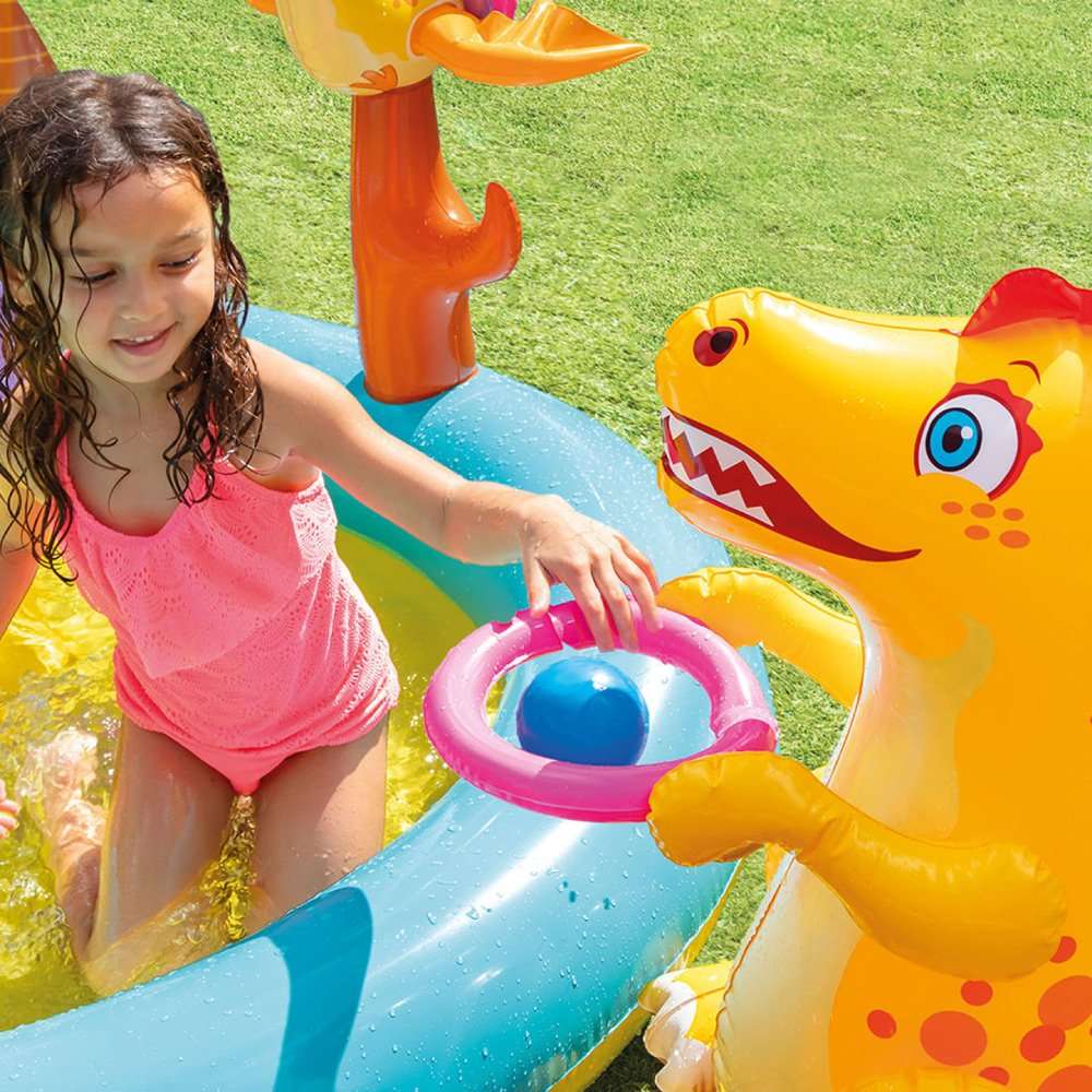 INTEX Dinoland Inflatable Play Center with Slide (3.02m x 2.29m x 1.12m)