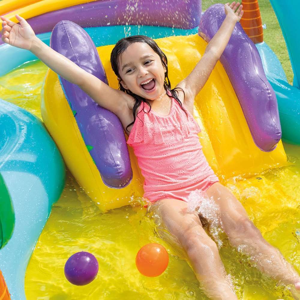 INTEX Dinoland Inflatable Play Center with Slide (3.02m x 2.29m x 1.12m)
