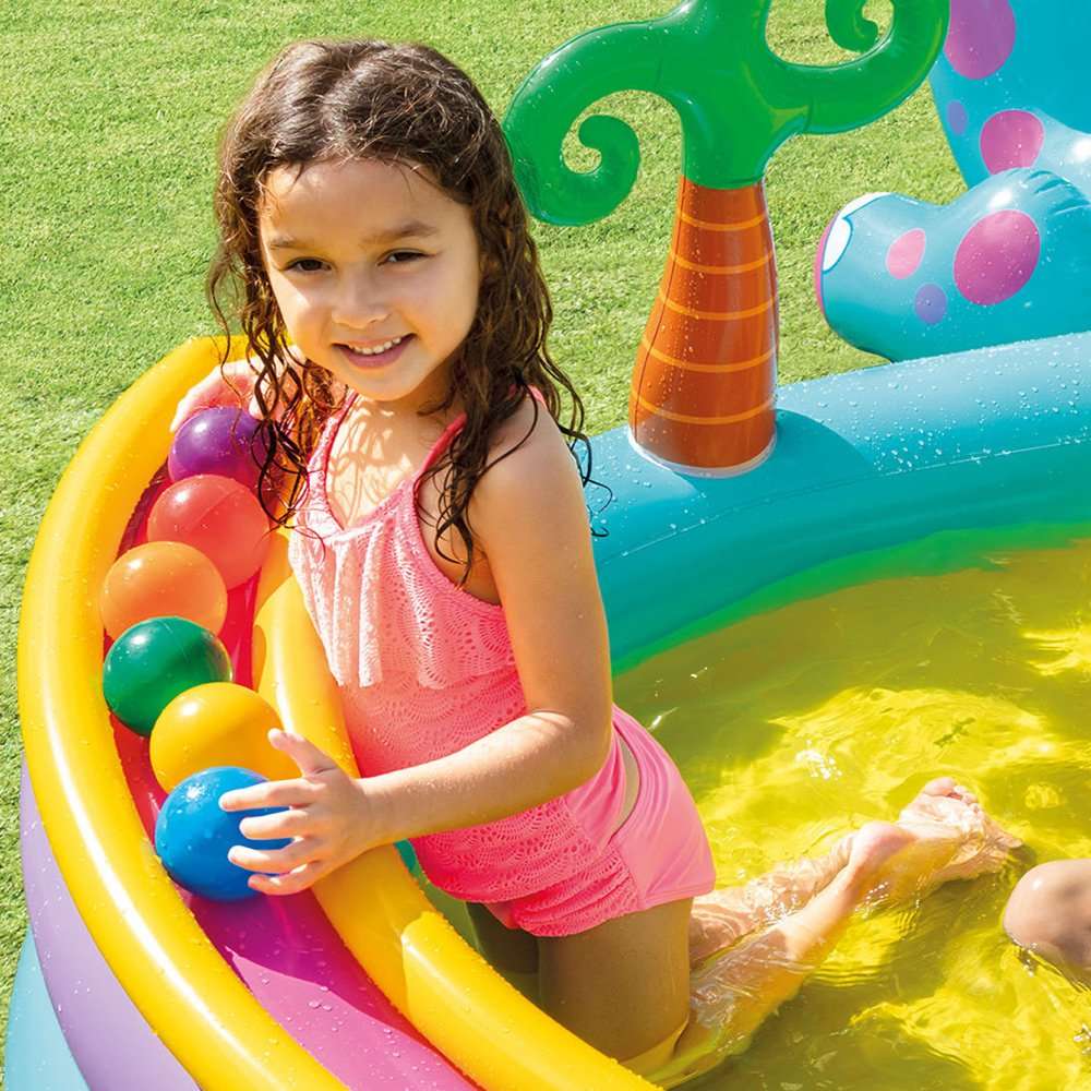INTEX Dinoland Inflatable Play Center with Slide (3.02m x 2.29m x 1.12m)