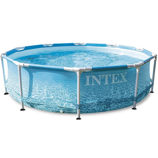 Intex Beachside Metal Frame Pool 3.05m x 76cm | Outdoor Family Swimming Pool