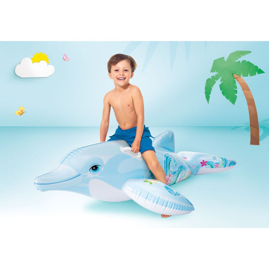 INTEX Dolphin Inflatable Ride-On Float Age 3+ (1.75m x 66cm)