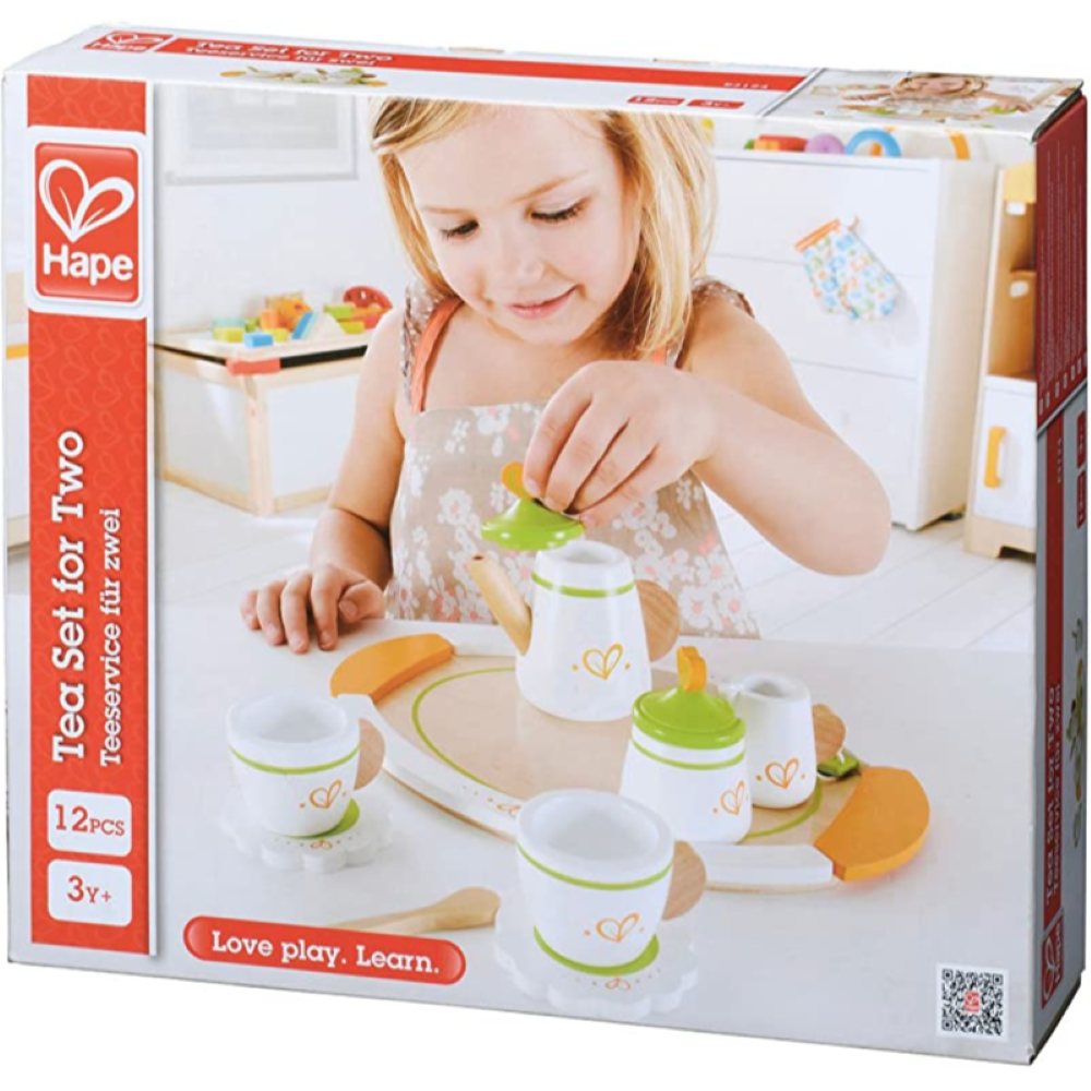 Hape Tea Set For Two box packaging – toy delivery service in Qatar