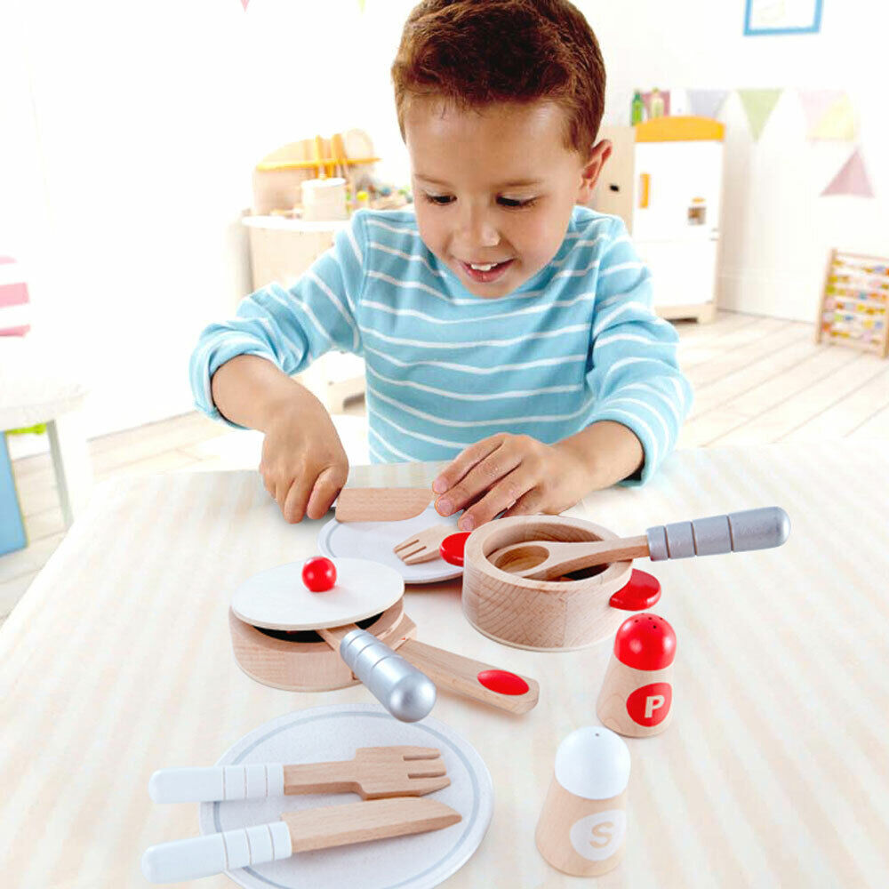 best toy shop in qatar kids playing with hape cook and serve sets toy delivery service in qatar