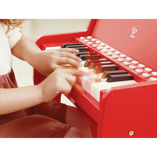 Hape Learn with Lights Red Piano with Stool