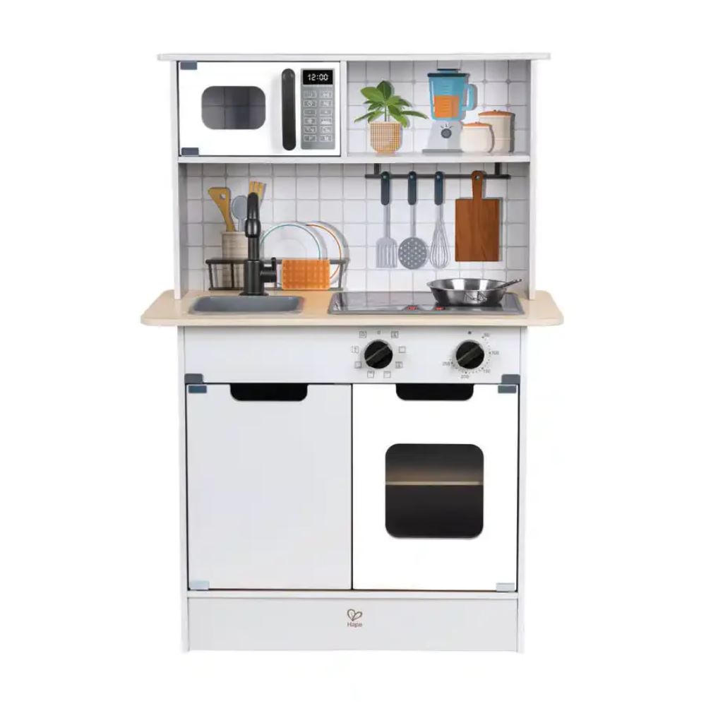 Cocina Infantil De 55x32x70 Cm Hape E3152 Cocina Gourmet De Madera Blanca - Set Completo De 1 Pieza, 55x32x70.5 Cm, Para Niños Desde 3 Años Cocina Infantil De 55x32x70 Cm Hape E3152 Cocina Gourmet De Madera Blanca - Set Completo De 1 Pieza, 55x32x70.5 Cm, Para Niños Desde 3 Años