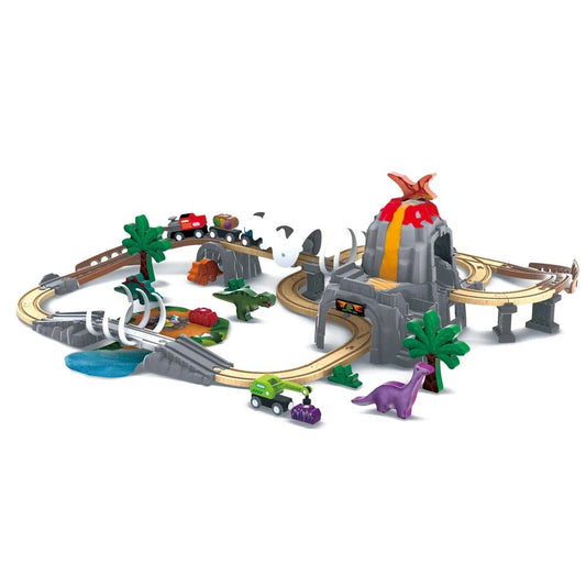 Hape Dino Wooden Railway Adventure Set Glow in the Dark 61pcs