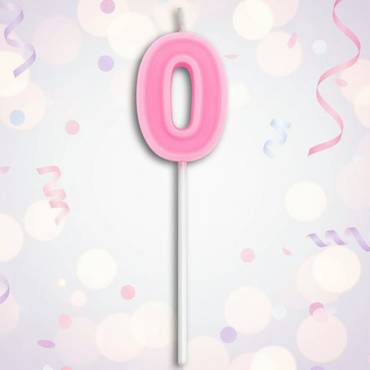 Party  Number Candle "0" Cute pink