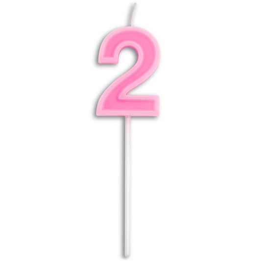 Birthday Candles Number 2 Cute pink Happy Birthday Candle Cake Topper for Party Decoration