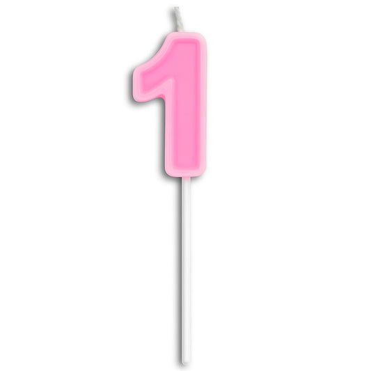 Birthday Candles Number 1 Cute pink Happy Birthday Candle Cake Topper for Party Decoration