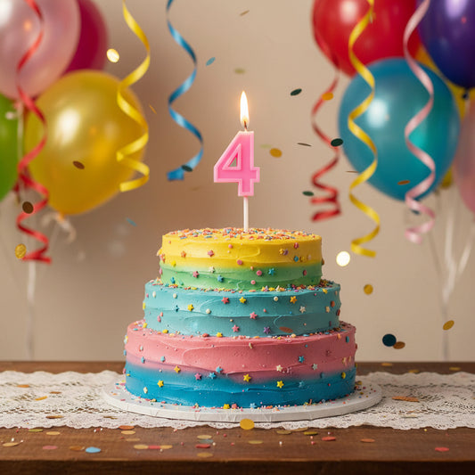 Party  Number Candle  "4" Cute pink
