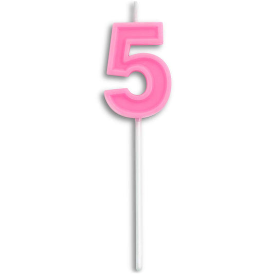 Birthday Candles Number 5 Cute pink Happy Birthday Candle Cake Topper for Party Decoration