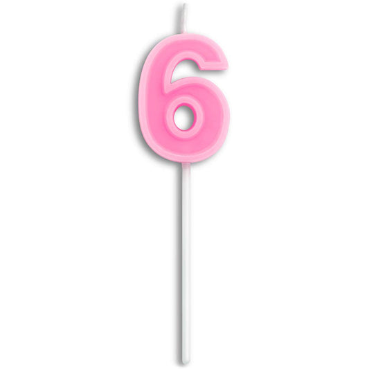 Birthday Candles Number 6 Cute pink Happy Birthday Candle Cake Topper for Party Decoration