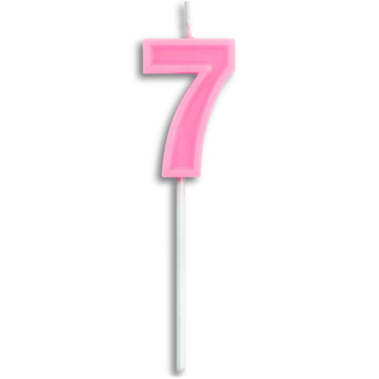 Birthday Candles Number 7 Cute pink Happy Birthday Candle Cake Topper for Party Decoration