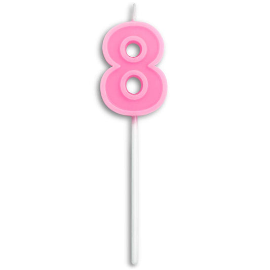 Birthday Candles Number 8 Cute pink Happy Birthday Candle Cake Topper for Party Decoration