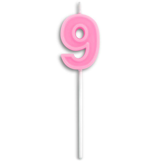 Birthday Candles Number 9 Cute pink Happy Birthday Candle Cake Topper for Party Decoration