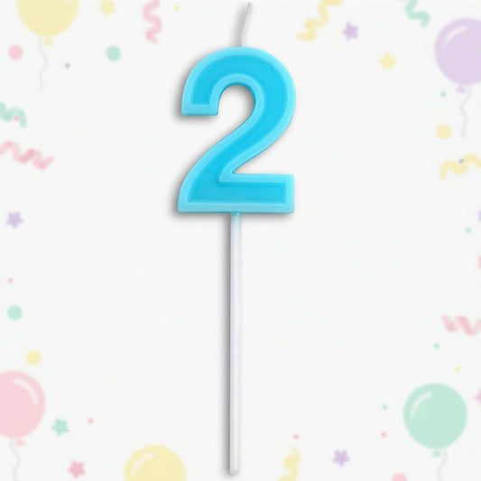 Party Number Candle "2"Blue