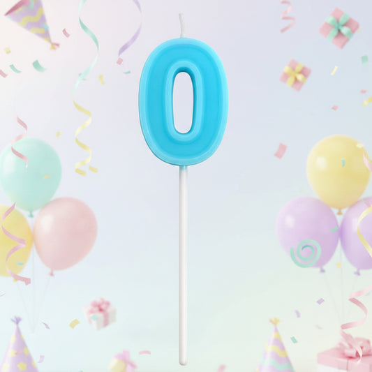 Party  Number Candle "0"Blue