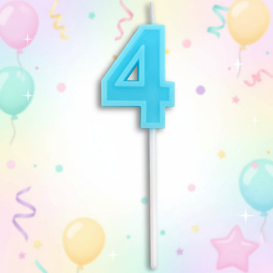 Party Number Candle "4"Blue