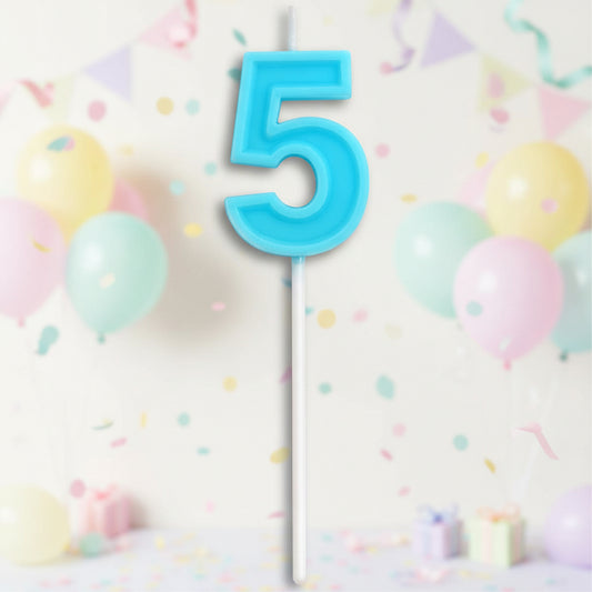 Party  Number Candle "5"Blue