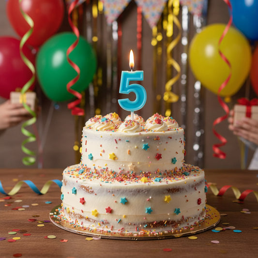 Party  Number Candle "5"Blue