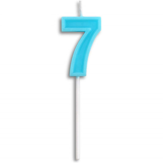 Birthday Candles Number 7 Cute Blue Happy Birthday Candle Cake Topper for Party Decoration