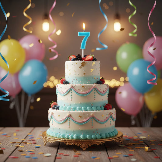 Party  Number Candle "7"  Blue
