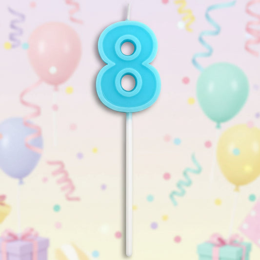 Party Number Candle "8" Blue