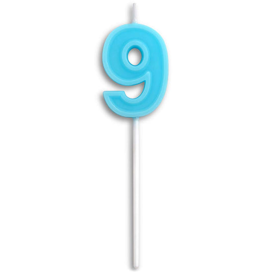 Birthday Candles Number 9 Cute Blue Happy Birthday Candle Cake Topper for Party Decoration