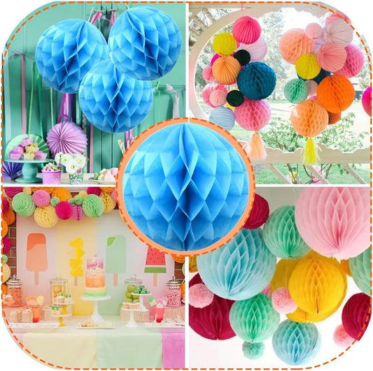 Paper Honeycomb Decoration 23cm – 1.Piece (Blue)