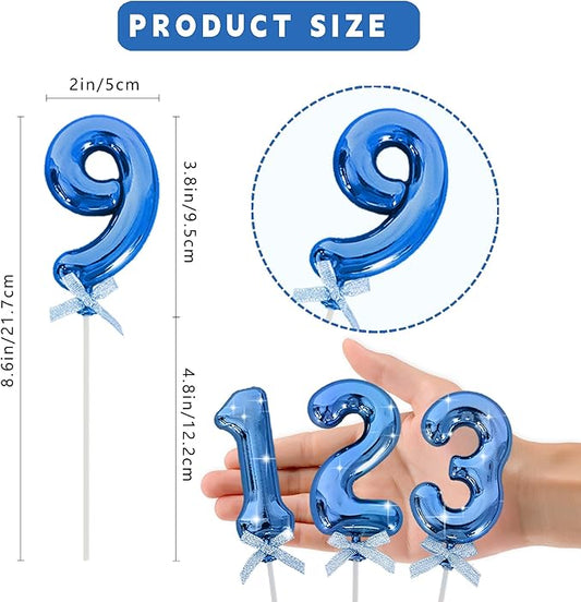 3D Number Cake Topper Blue (No-9)