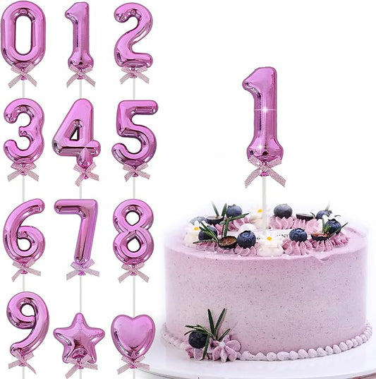 3D Number Cake Topper Hot Pink (No-1)
