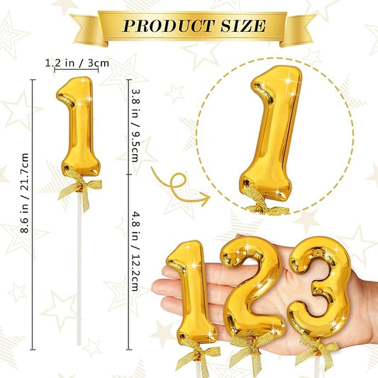 3D Number Cake Topper Gold (No-1)