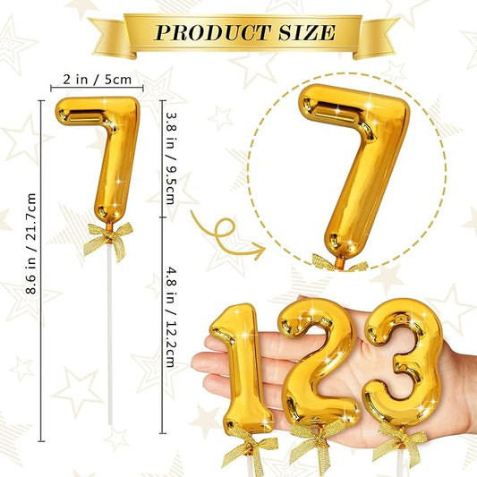 3D Number Cake Topper Gold (No-7)