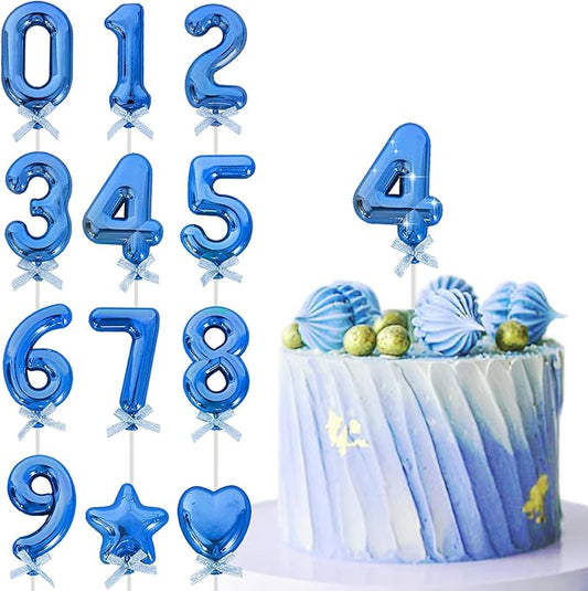 3D Number Cake Topper Blue (No-4)