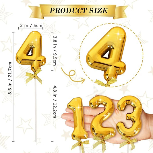 3D Number Cake Topper Gold (No-4)