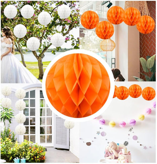 Paper Honeycomb Decoration 23cm – 1.Piece  (Orange)