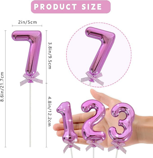 3D Number Cake Topper Hot Pink (No-7)